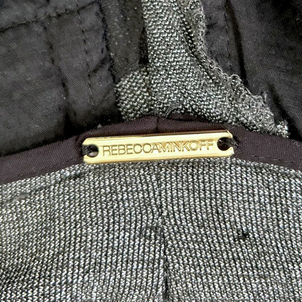 Rebecca Minkoff Pleated Silver Metallic Trouser Shorts XS Glam Coquette Dance RM - Picture 4 of 10